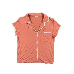 Eberjey Anthropologie Frida Relaxed Sleepwear Pajama Top Only Pink Size M